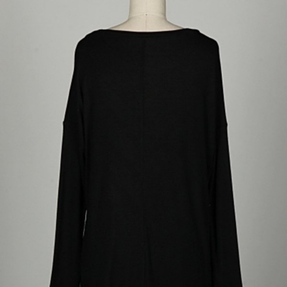 1 LEFT Boutique Black Sequin Chevron Tunic Top - Picture 4 of 7